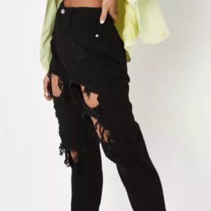 Missguided Riot High Rise Ripped Jeans